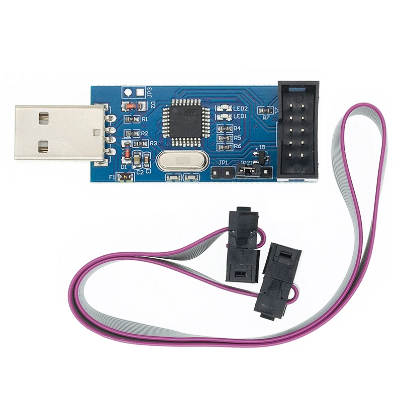 Программатор USB ISP ASP ATMEGA8 ATMEGA128 с поддержкой Win7 64K 10Pin на 6 Pin 1 шт.|Интегральные схемы|