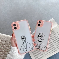 aesthetic art pizza coffee phone case for iphone 13 12 11 mini pro xr xs max 7 8 plus x matte transparent pink back cover