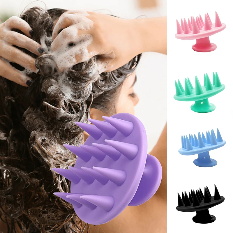 

Hair Washing Comb Head Massage Health Care Hair Clean Scalp Pointed Tip Silicone Massager Hair Shampoo Brush Portable