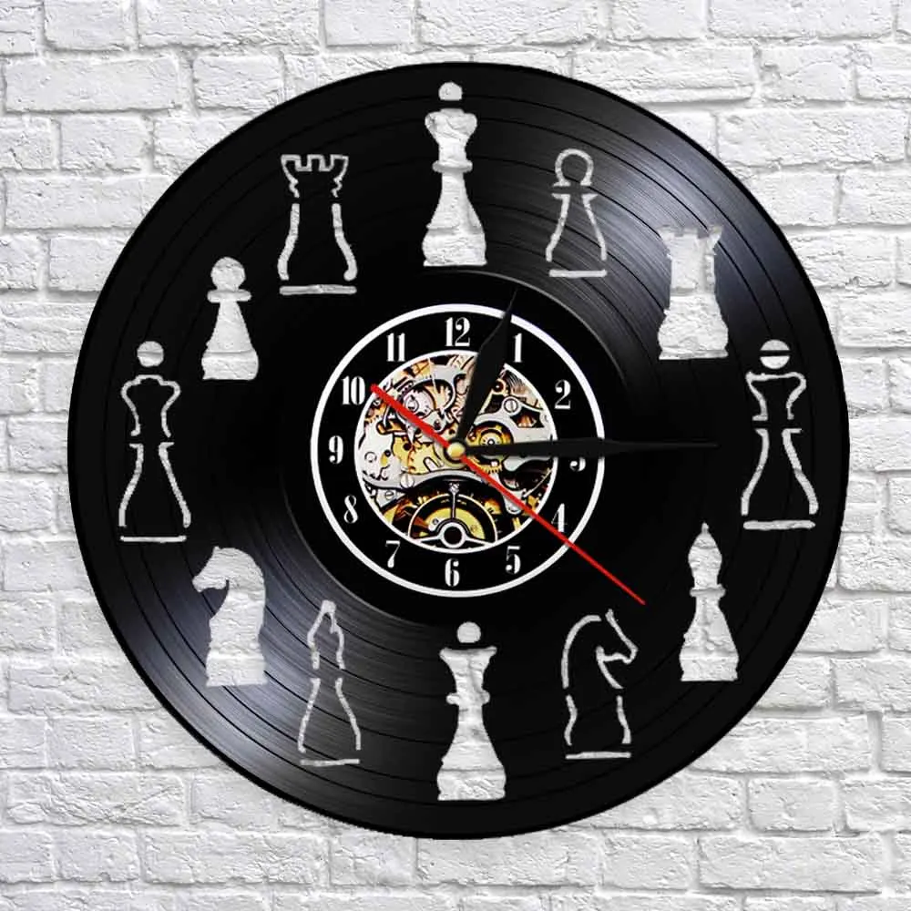 Шахматная фигура настенные часы творческие шахматы клуб виниловых пластинок