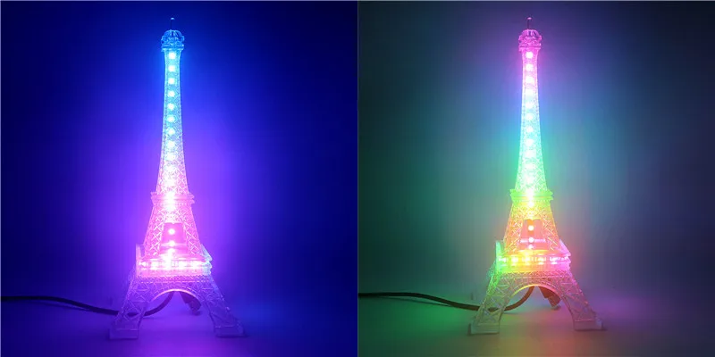 USB 5 в Эйфелева башня Ночной светильник WS2812B 48 светодиодов индивидуально адресуемый умный SK6812 Красочный светодиодный чип декоративный светильник