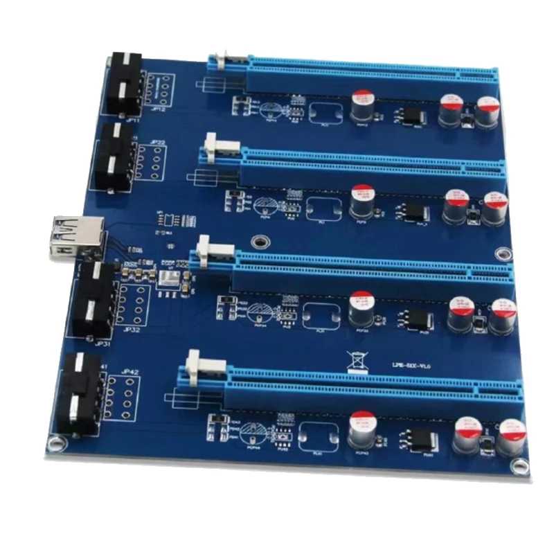 

Pcie To Pcie Adapter Card 1 Drag 4Pci-E To Pcie 1X Slot Expansion Card One Turn Four 1 Turn 4 Expansion Card