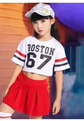 1 компл./Лот Детский костюм школьная форма юбка и топ современные джазовые