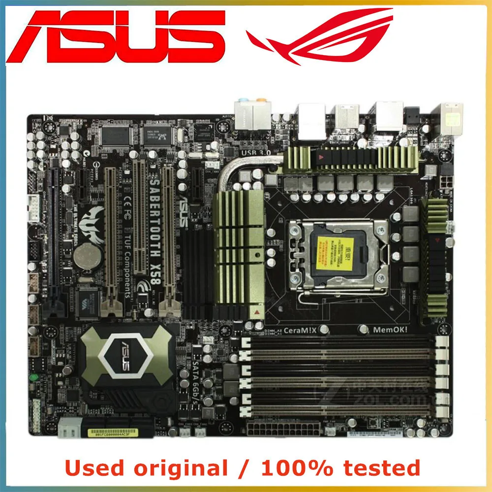 Для процессора Intel X58 LGA 1366 для ASUS SaberTooth Материнская плата компьютера Socket LGA1366 DDR3