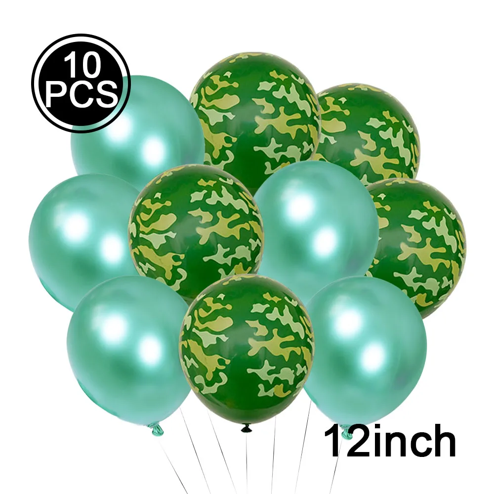 

10pcs 12 inch Camouflage Latex Ballons Military Theme Happy Birthday Tank Ballons Army Baby Shower Soldie Party Decortion Globes