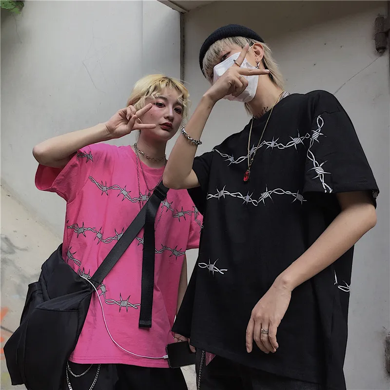 Женские футболки Harajuku с изображением чертостей и шипов уличная одежда футболка