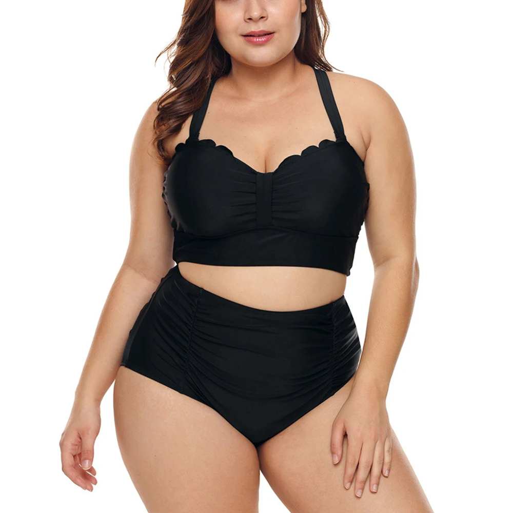 Модный комплект из 2 предметов: Топ + трусики купальник большого размера женская