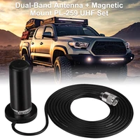 hh n2rs mini dual band antenna magnetic mount pl 259 uhfvhf set for car mobile radio