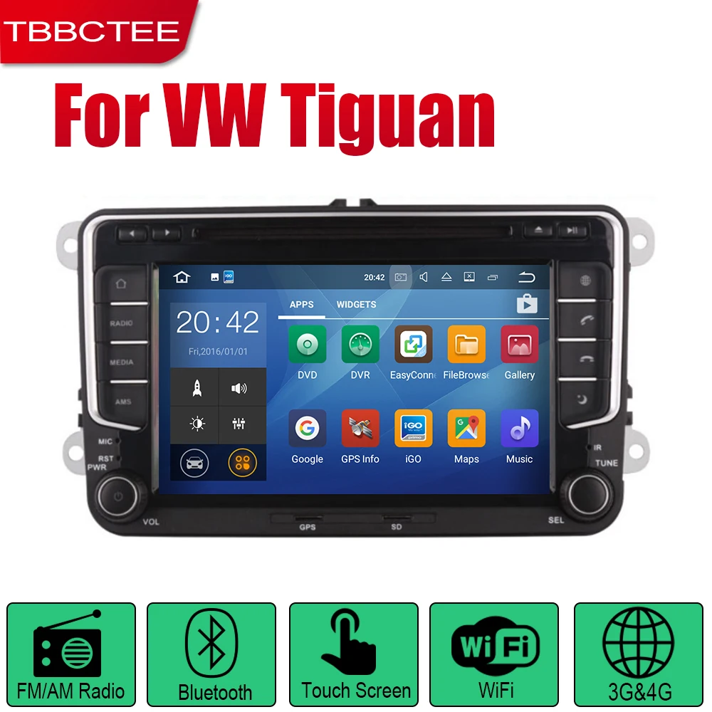 Автомагнитола 2DIN Android стерео GPS-навигация для Volkswagen VW Tiguan 2007 2008 2009 2010 2012 2013 2014 Wi-Fi |