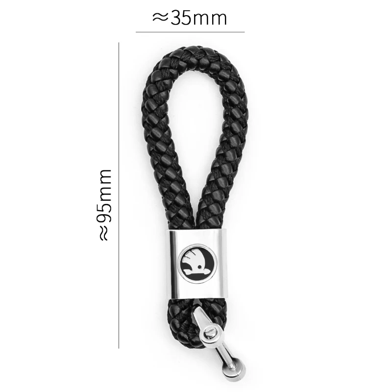 

metal 3D logo keychain fashion braided rope suitable for Skoda- Rapid GT Superb Fabia Kodiaq Octavia kamiq KAROQ Citigo SCALA