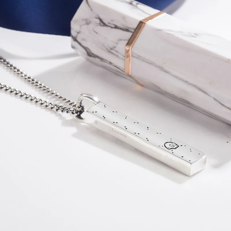 Мужское и женское ожерелье из серебра 925 пробы с призмой | Украшения аксессуары