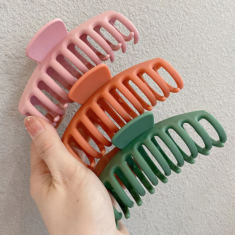 1PC Solid Large Hair Claws: Elegant Acrylic Hairpins Barrette Crab Hair Clips Headwear for Women and Girls - Korean Hair Accessories image 2