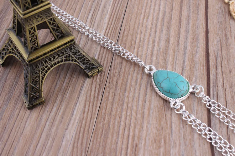 Fashion Ethnic Opal Sexy Harness Crossover Body Chain for Women Chest Gold Silver color Belly Waist Bikini Beach Jewelry |