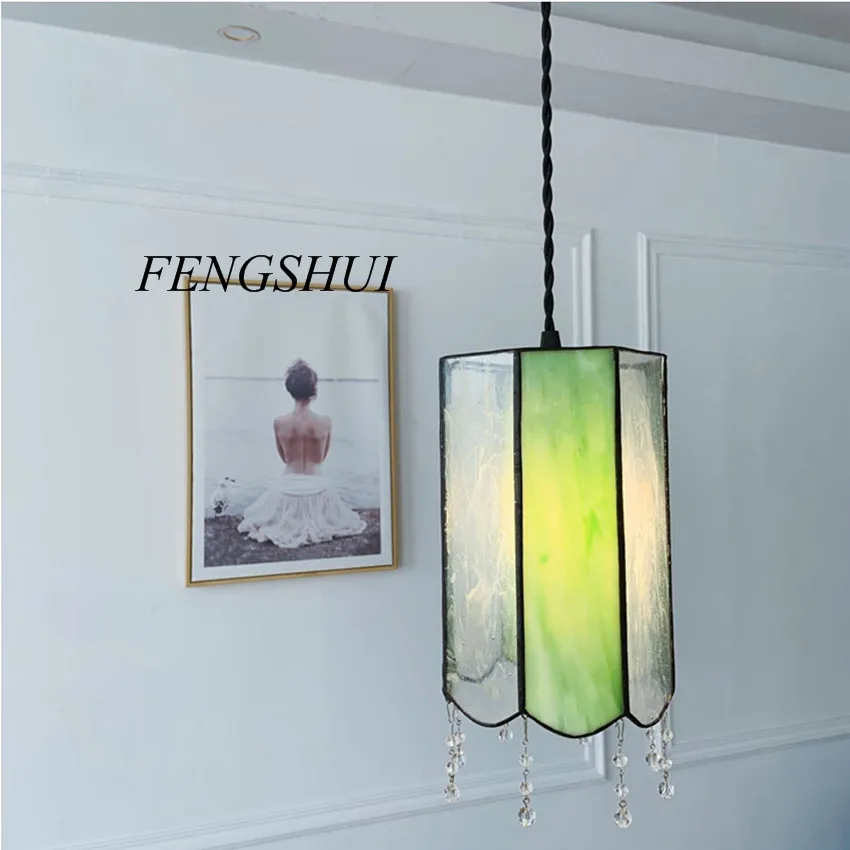 Подвесные светильники в японском стиле ретро ручной работы из цветного стекла