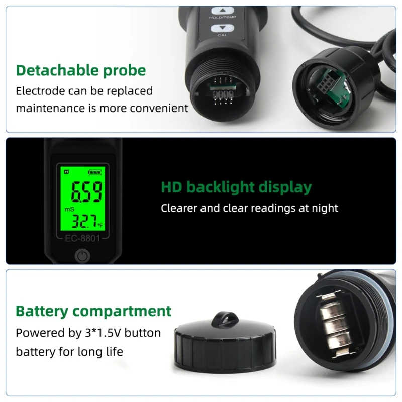 Высококачественный зонд EC почвенный измеритель цифровой водонепроницаемый