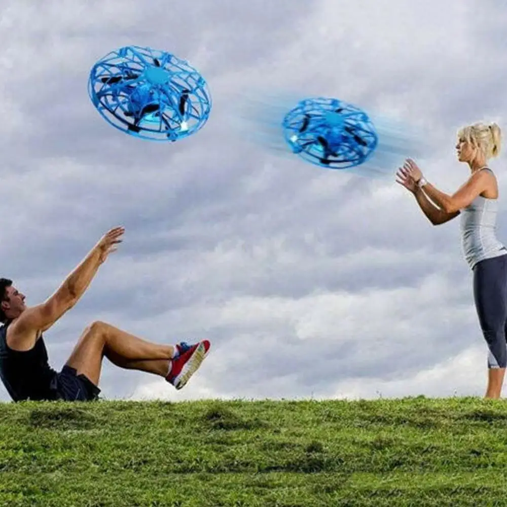 BLUE UFO Flight Simulator Self Avoidance Hand Operated Drone Rc Remote Control Racing Multidirectional Aircraft Induction Toy |