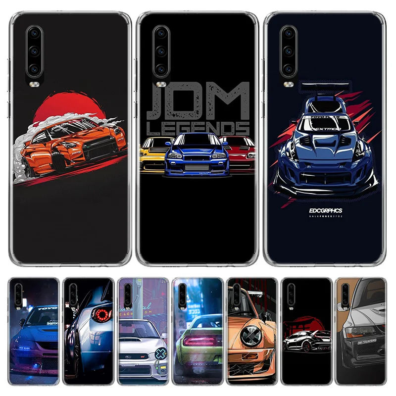 

Cool Japan JDM Sports Car Comic Phone Case For Huawei P30 P20 P40 P50 Mate 40 30 20 10 Pro P10 Lite Customized Gift Coque Cover