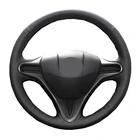 Ручное шитье чехол рулевого колеса автомобиля Обёрточная бумага кожа замша для Honda Fit городской Джаз 2009- 2012 2013 Insight 2010-2014 принципиально