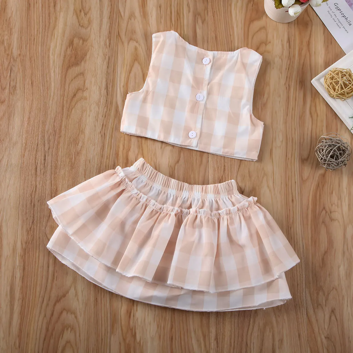 Эксклюзивная детская одежда для маленьких девочек пледы укороченный топ без