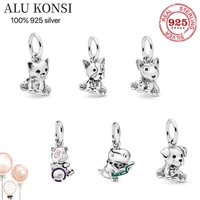 hot sale 100 real 925 sterling silver pan beads for women cartoon animal fit original charm bracelet diy high quality jewelry
