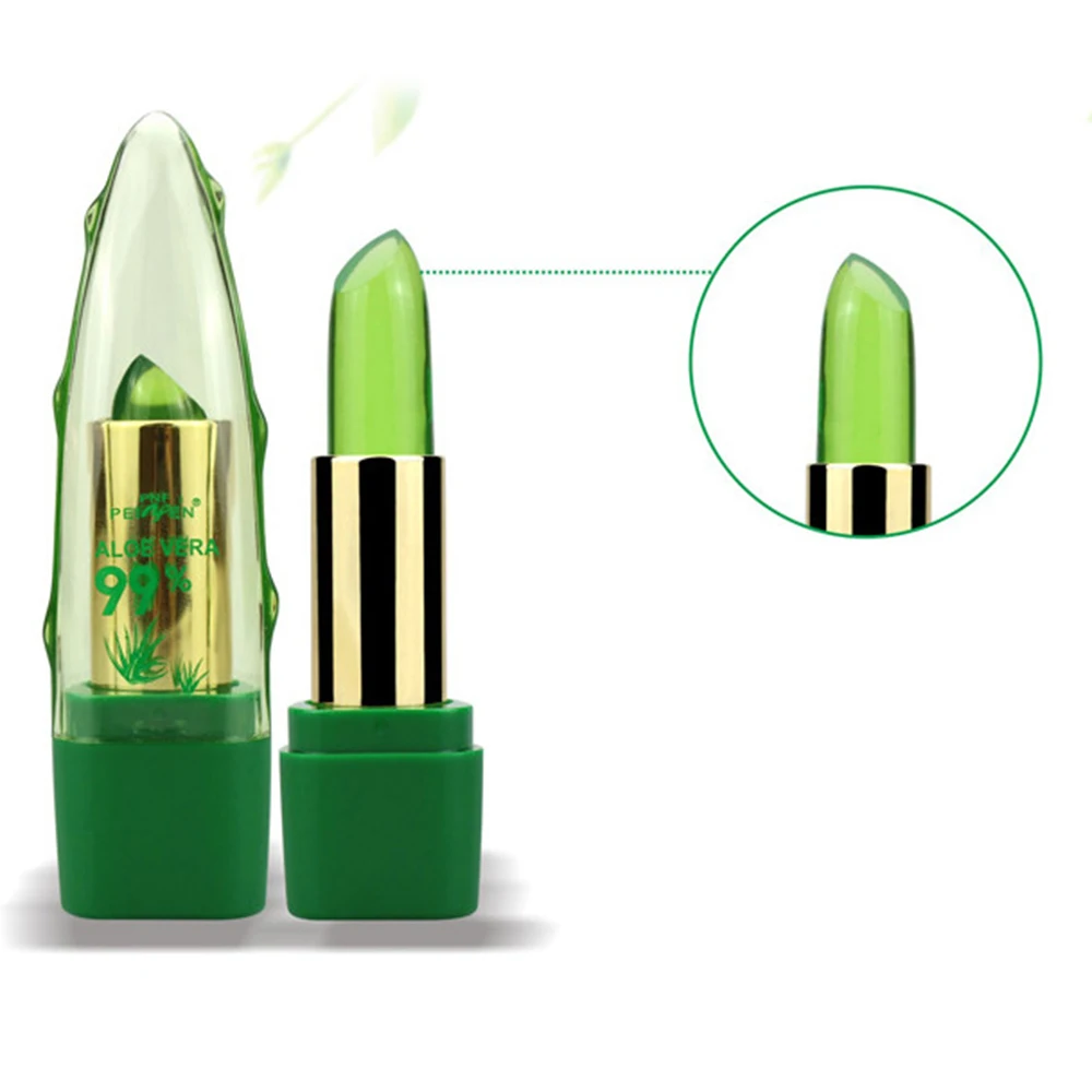 

Natural 99% Aloe Vera Gel Lipgloss Temperature Change Lock Color Lipstick Anti-drying Moisturizer Nutritious Lip Care Cosmetics