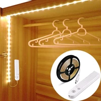 wireless pir motion sensor led strip light 1m 2m 3m auto onoff stair wardrobe closet kitchen led light lamp tape ip65 waterpoof