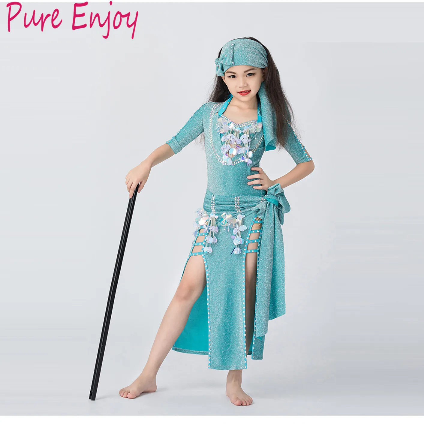 Новые детские роскошные блестки народный танец живота халат платье