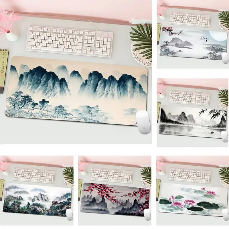 

Chinese Painting Unique Desktop Pad Game Mousepad L Large Gamer Keyboard PC Desk Mat Computer Tablet Gaming Mouse Pad