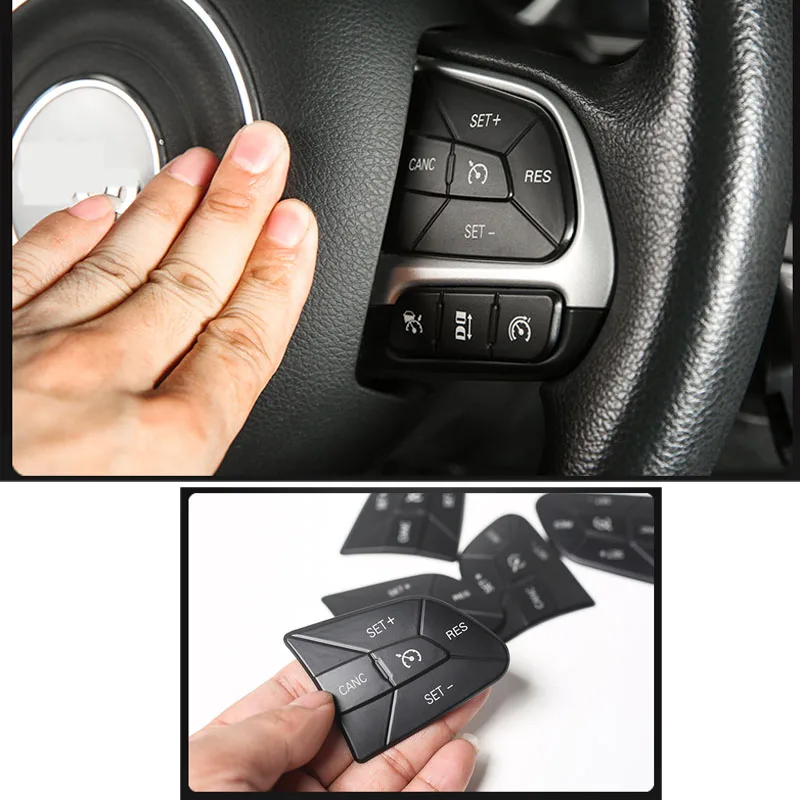

Steering Wheel Buttons Patch Protector For Jeep Compass 2017 2018 2019 2020 Lcon Hint Decoration Car Accessories