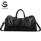 Мужская сумка из натуральной кожи, Мужская большая Вместительная дорожная сумка, винтажная сумка на плечо, спортивные сумки для спортзала, черный коричневый вещевой мешок XA200M