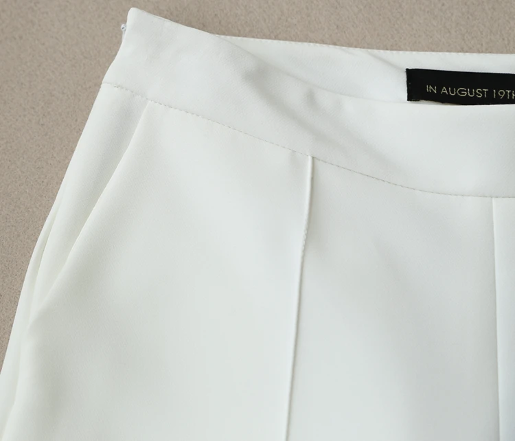 

Casual pants Female summer New high-quality micro-la nine pants white fashion large size flared pants women pants