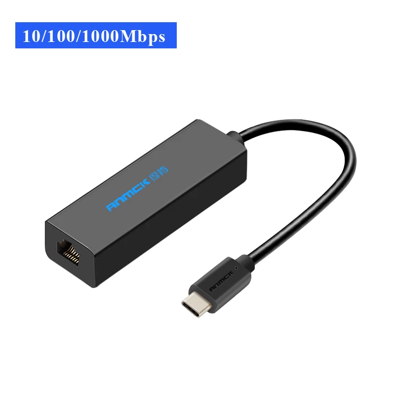 1000Mbps-ABS Anmck USB C Ethernet USB-C RJ45 Lan адаптер гигабитный Интернет для MacBook Pro Air PC ноутбук Тип C сетевая карта USB Ethernet - Цвет: 1000Mbps-ABS