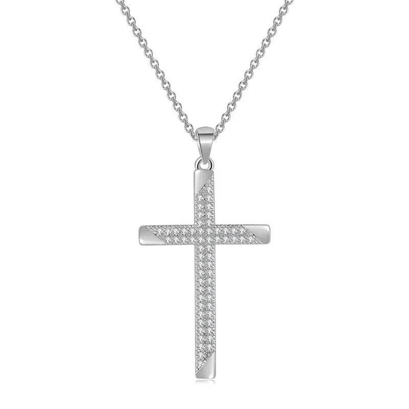 

Female Cross Crystal Pendants Chain Necklaces Pendants 5A Shiny Zirconia Choker Necklaces Jewelry Gifts