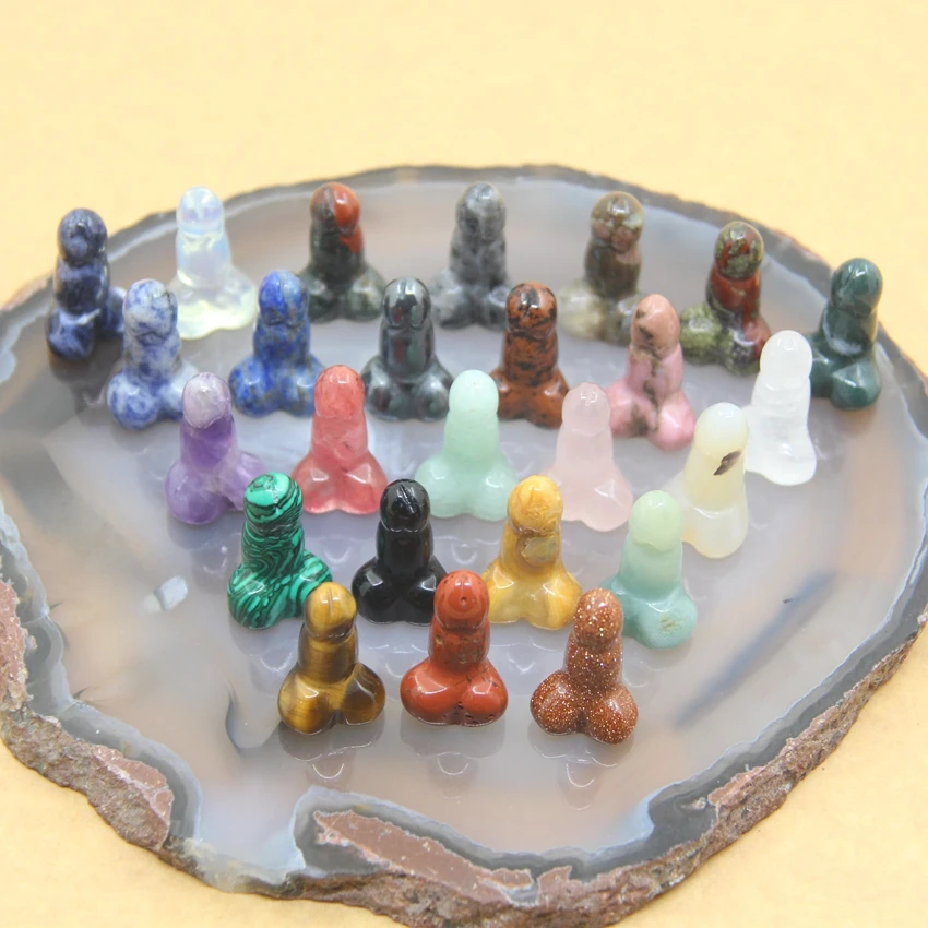 

5pcs/lot,1 Inches 25 Kinds Of Gems Carved Phallus/Penis,Mini Crystal Penis,Healing Stone Obsidian/Amethysts/Quartz Penis Decor