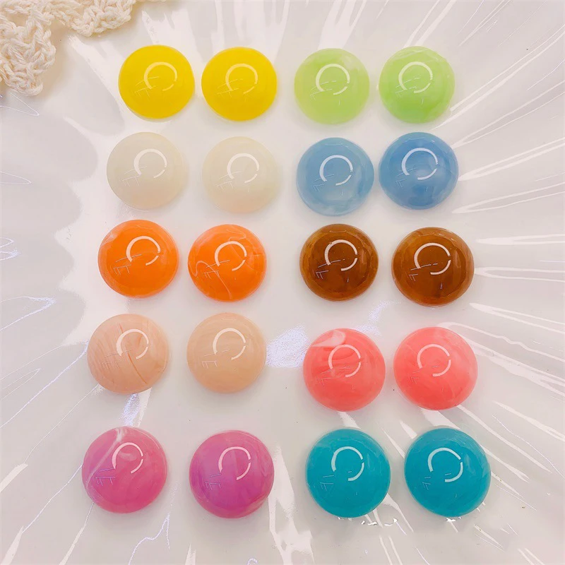 

100pieces 18mm diy resin haif round flatback beads.half round paster bead. for woman jewelry making accessories2020 new craft