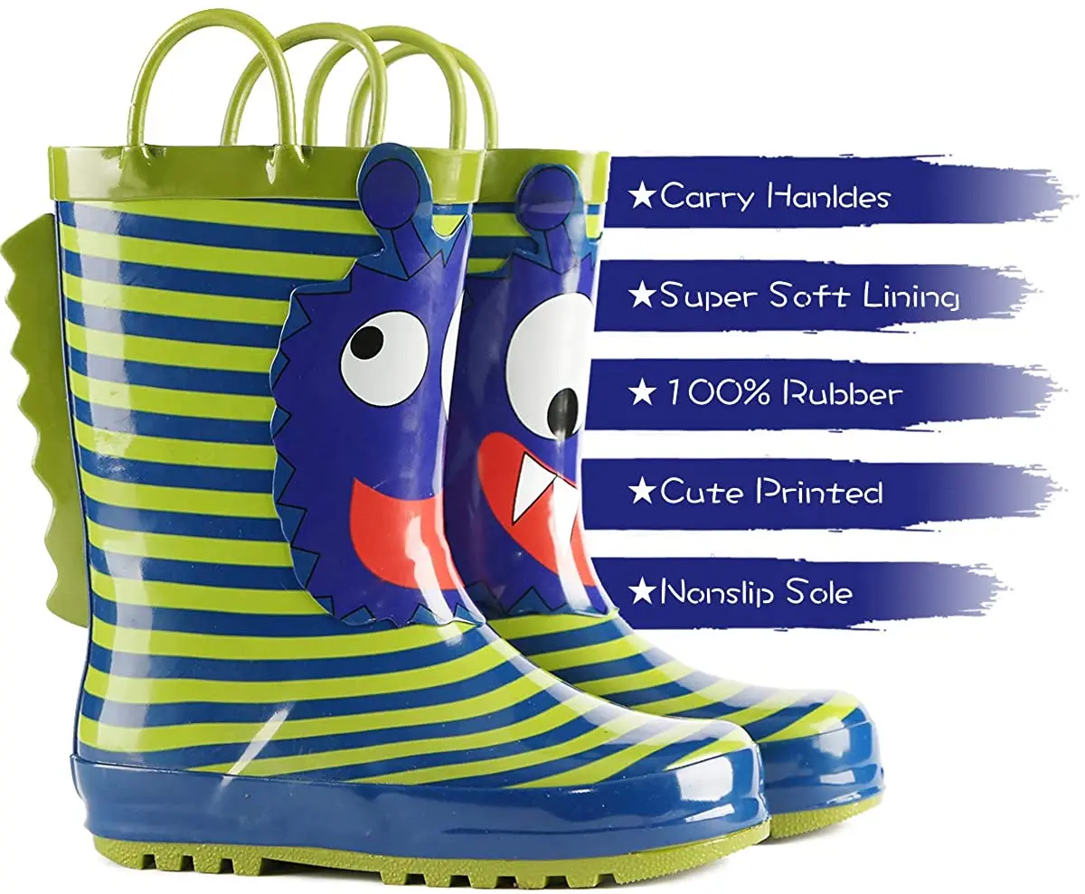 Детские резиновые ботинки SHOFORT для малышей дождя с простыми ручками детские