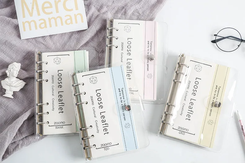 Спираль A6 Bullet Journal, ПВХ покрытие, блокнот с отрывными листами, в сетку, в горошек, обратно в школу, товары для студентов, для письма, офиса, стационарный подарок