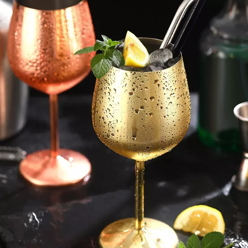 

Stainless Steel Wine Glass Goblets Juice Drink Champagne Goblet Cocktail Glasses Whiskey Cup,3 Pack,500Ml