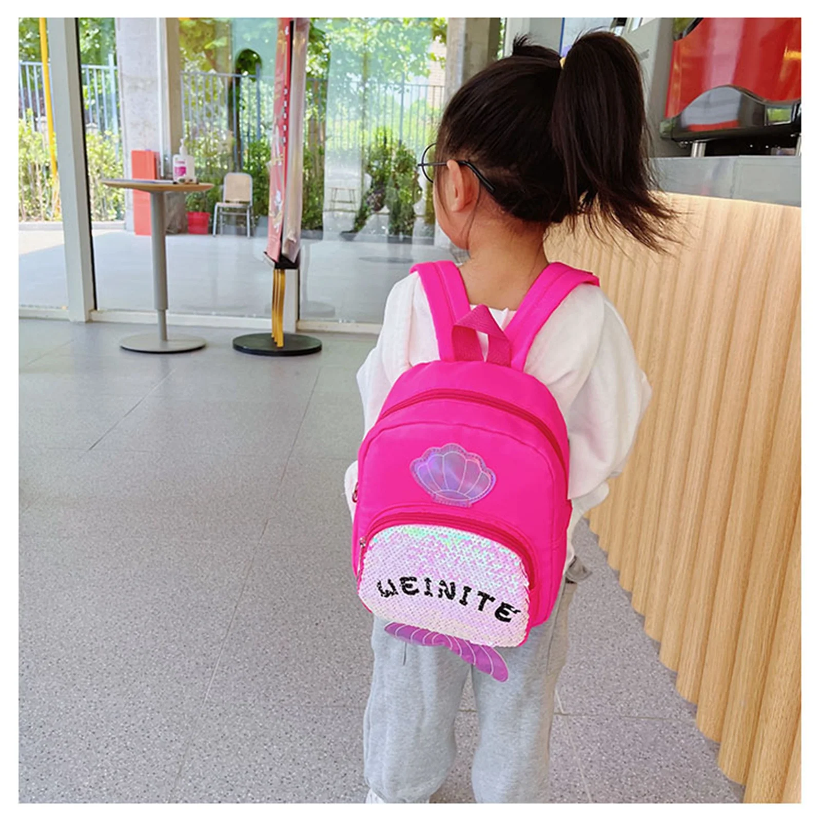 Детский рюкзак на молнии с мультипликационным рисунком для маленьких девочек