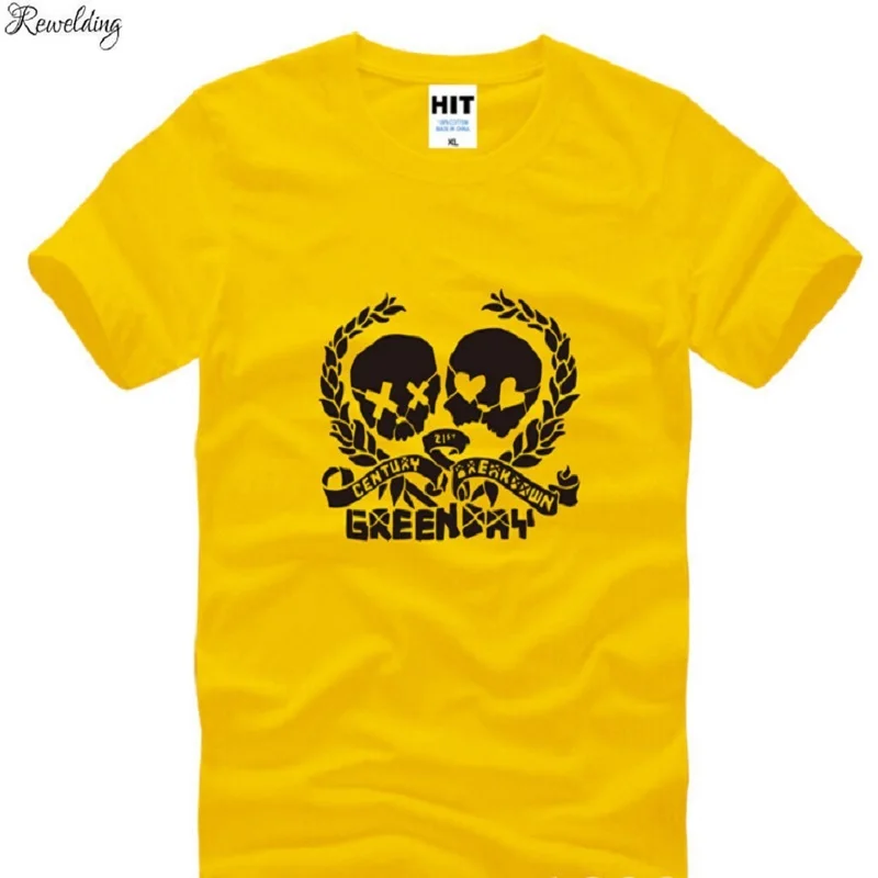 

Новое летнее зеленое день Футболка Мужская хлопковая футболка с коротким рукавом с принтом в стиле панк рок мужские футболки модные мужски...