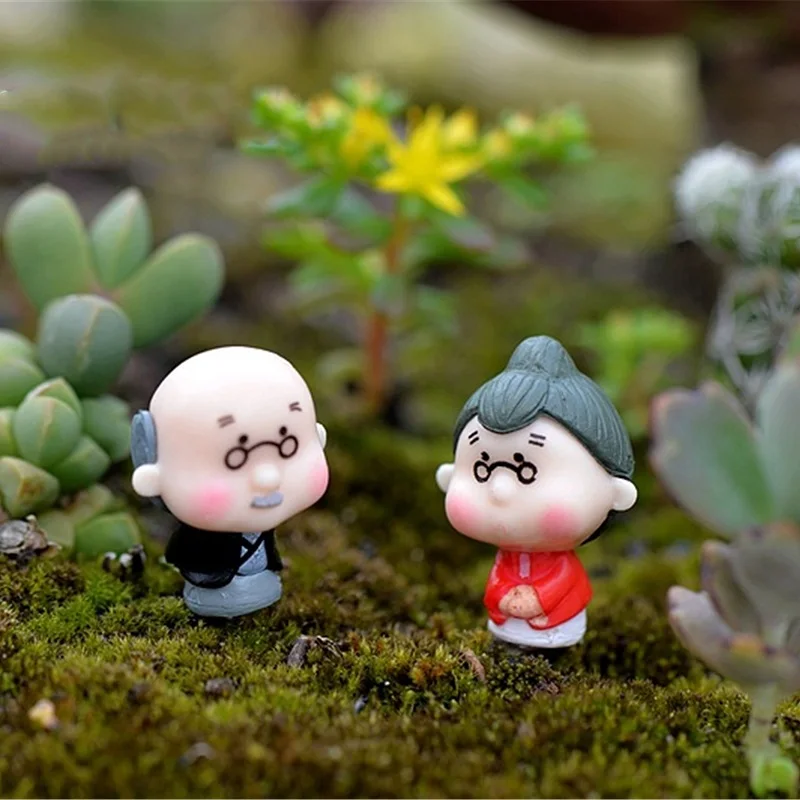 4 шт./лот Kawaii милый дедушка бабушка старая парная поделка искусственная фигурка