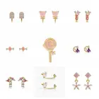 Viny 925 серебристый Стерлинговый Алмаз серьги для женщин, одежда для детей в летнем сладких фруктовконфеты серьги, ювелирные изделия, кольца в Корейском стиле модные серьги