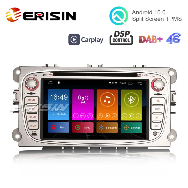 Erisin ES2919FS 7 &quotAndroid 10 0 Авторадио GPS DAB + DSP TPMS SWC DVD CD Wifi для Focus C/S-Max Galaxy | Автомобили и