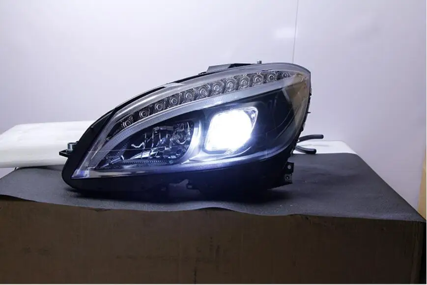 2008~ 2011y автомобильный бампер головной свет для Mercedes Benz W204 фара C180 C200 светодиодный DRL hid ксенон/галогенная лампа для W204 фары