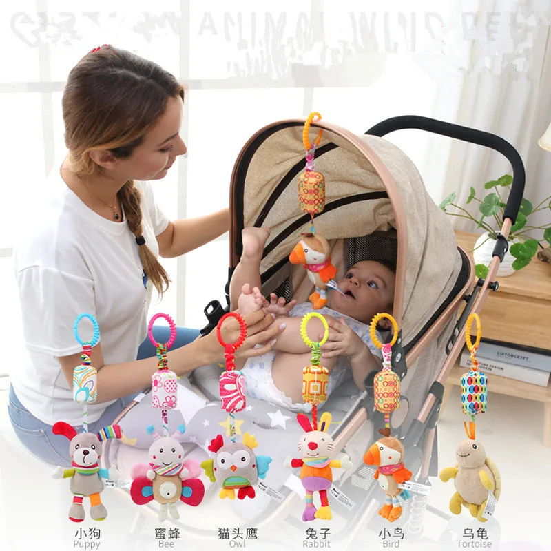 

Baby Cute Puppy Bee Stroller Toy Rattle Mobile Trolley 0-12 Months Infant Bed Hanging Newborn Soft Toy for Baby Boys Girl Gift