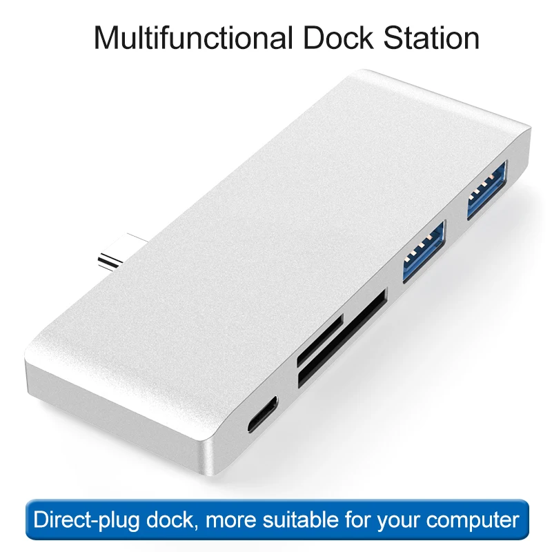 

5-EM-1 USB C Hub Thunderbolt 3 Adaptador USB 3.1 COM TF SD Leitor de Cartao Slot USB 3.0 Porta PD Para MacBook Pro/Ar Tipo-C