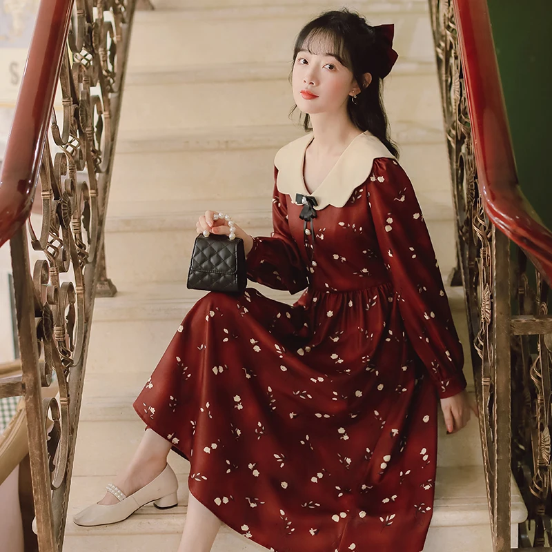 

2020 new fashion women's clothing Bow Vintage dress women dresses