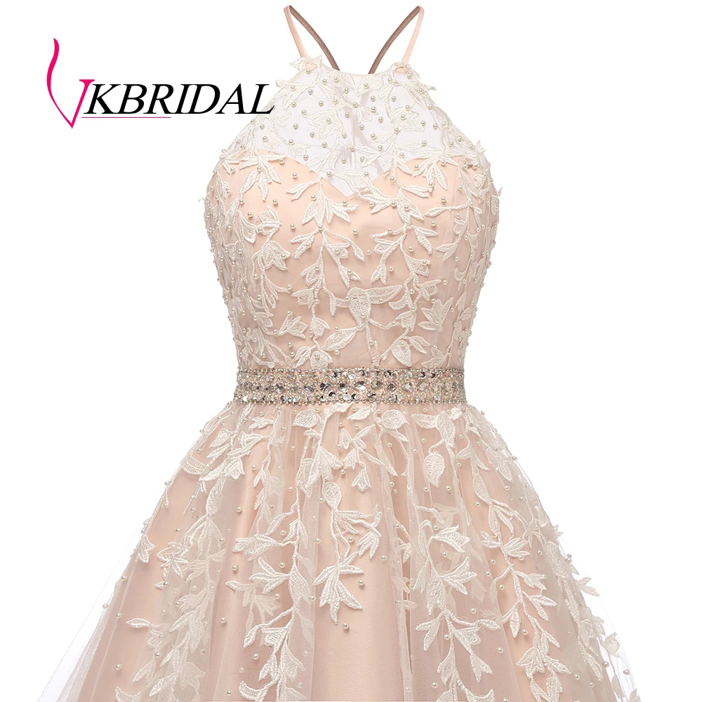 Vkbridal Cross Back Lace Graduation Dresses 2020 Tulle Short Party Gowns Halter Ball Gown Homecoming Dress Mini Length | Свадьбы и