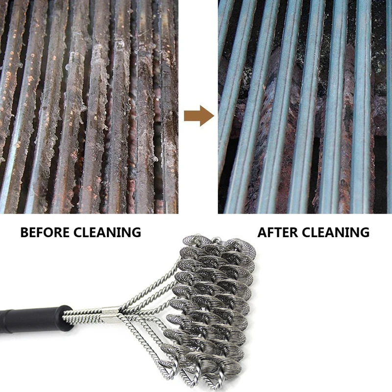 Щетка для барбекю не прилипающая щетка из нержавеющей стали с ручкой прочный