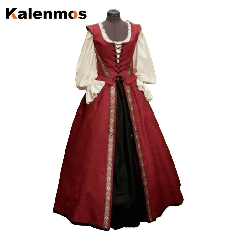 

Medieval Dress Women Gothic Long Plus Size Retro Maxi Dresses Punk Cosplay Costume Party Masquerade Large Lolita Outfit